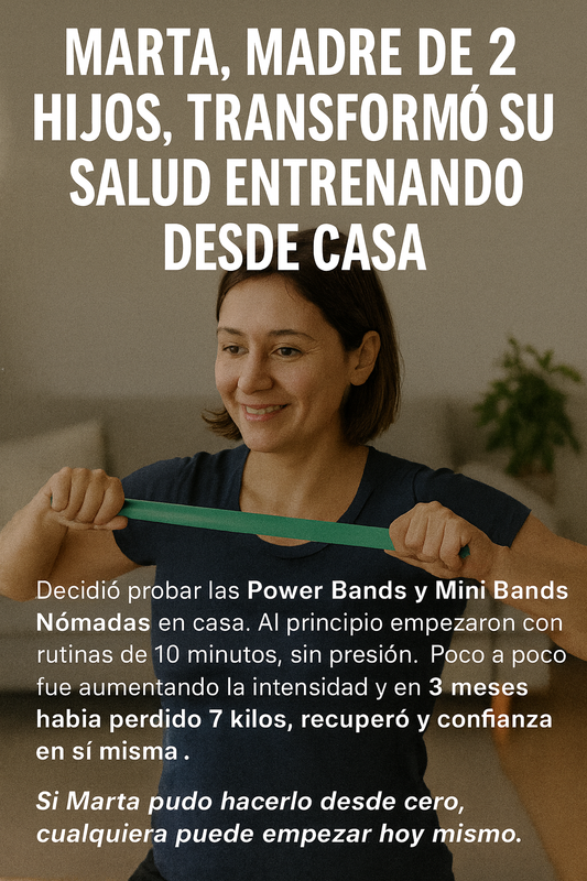 De cero a activa: Cómo Marta perdió 7 kilos entrenando en casa con bandas de resistencia